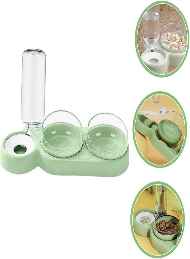 REMICH Wet and Dry Food Pet Utensils Bowl for Small and Adult Dog Cat | Rotatable & Detachable Pet Feeder Bowl | Automatic Water Dispenser Bottle, Pet Feeder for Small Animals (1Pcs,Green) - Image 2